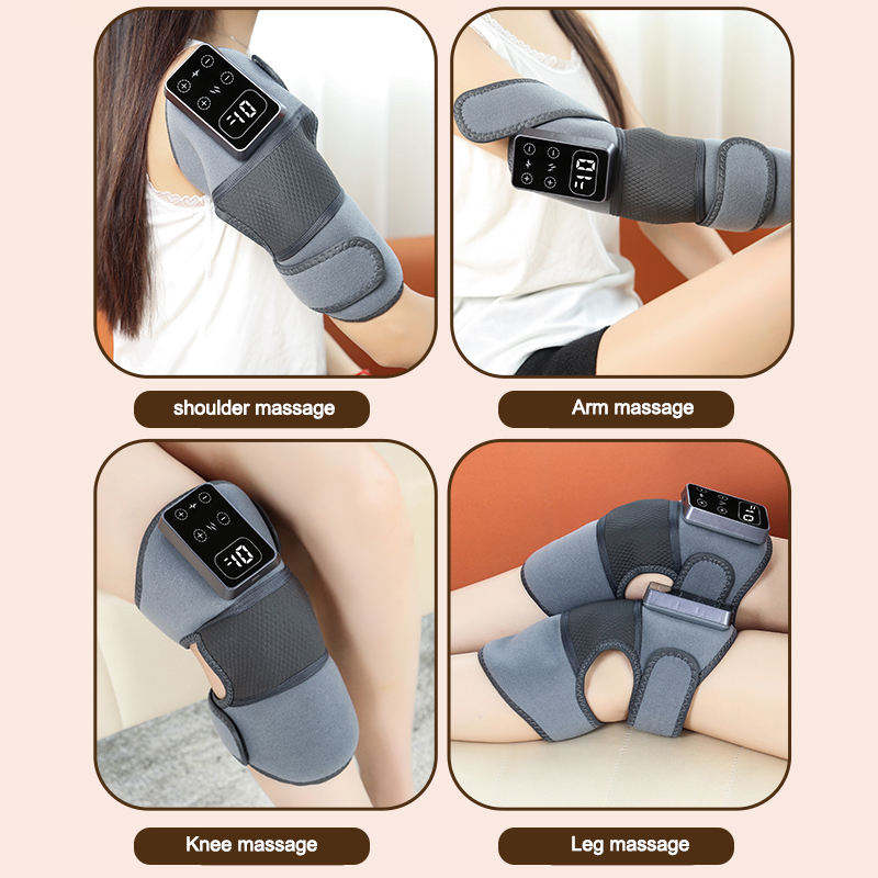 Appareil de massage pour genoux et coude Intelligent 3-en-1 à Impulsions Électroniques, Chauffant et Vibrant