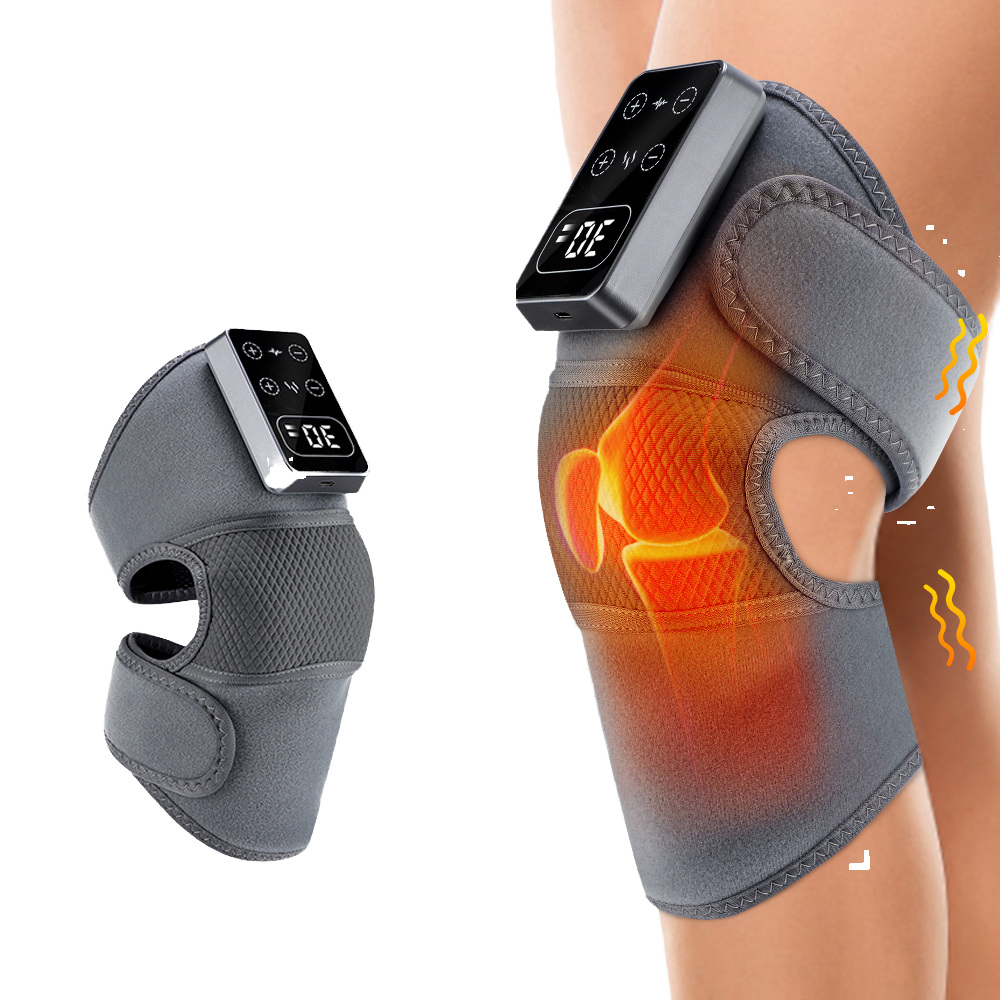 Appareil de massage pour genoux et coude Intelligent 3-en-1 à Impulsions Électroniques, Chauffant et Vibrant