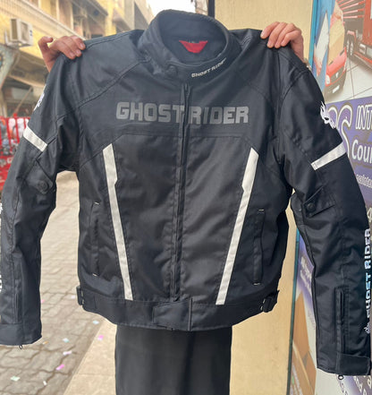 Veste de Moto Imperméable et Coupe-Vent Ghost Rider Noir-argenté