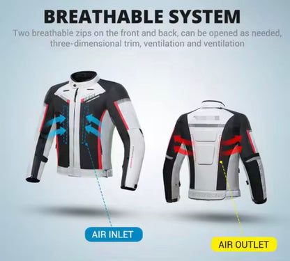 Veste de Moto Imperméable et Coupe-Vent Ghost Rider Blanche
