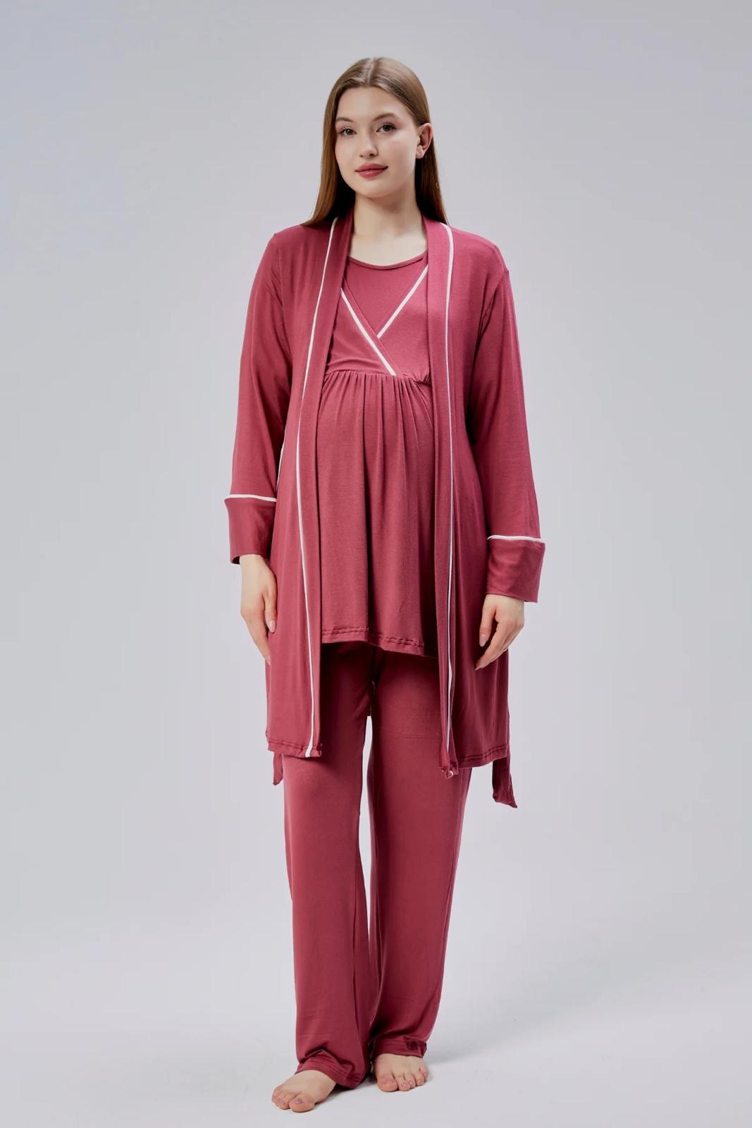 Pyjamas coton maternité 3pcs rouge