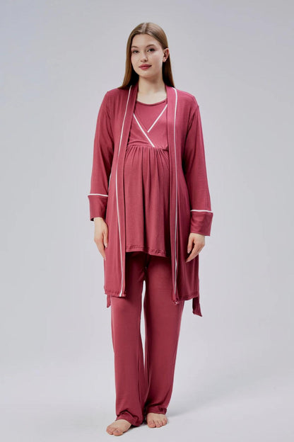 Pyjamas coton maternité 3pcs rouge